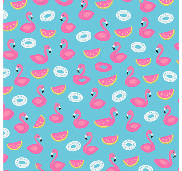 Blått flamingotryck Rrullgardin barn - Tenstickers