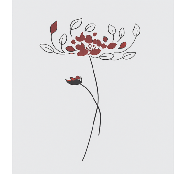 Minimalistisk botanisk skiss Rrullgardin barn - Tenstickers