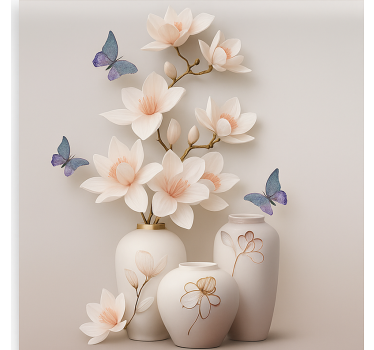 3d-blomsterkonst Rullgardin vardagsrum - Tenstickers