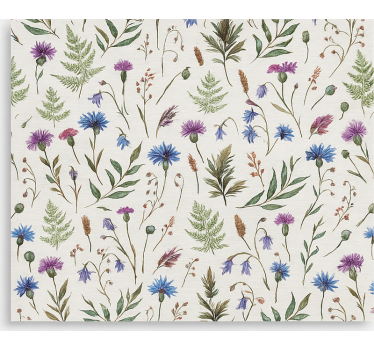 Mönster med vildblommig äng Rullgardin vardagsrum - Tenstickers