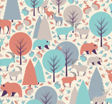 Rrullgardin barn nordisk skogsscen - Tenstickers