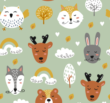 Rullgardin barn skandinaviska skogsdjur - Tenstickers