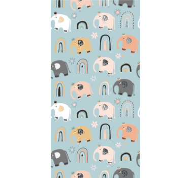 Rrullgardin barn elefant regnbågmotiv - Tenstickers