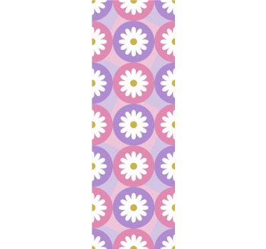 Rrullgardin barn lila rosa prästkrage rutmönster - Tenstickers