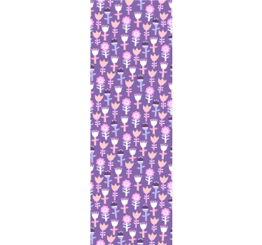 Rullgardin barn lila toner abstrakt blommönster - Tenstickers