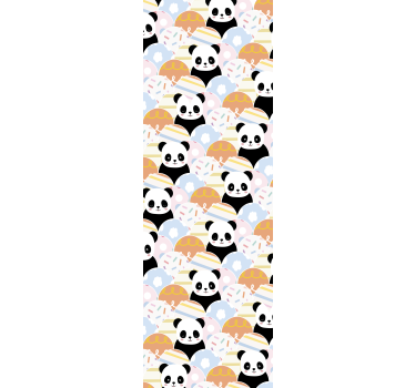 Rullgardin barn patchwork djur panda design - Tenstickers