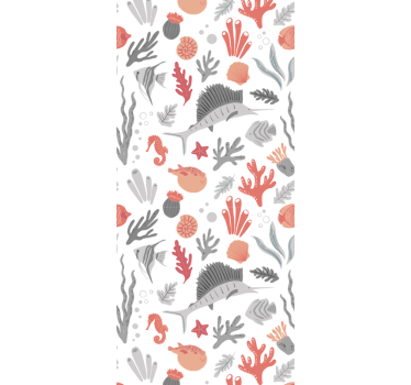 Rullgardin barn marinliv illustration - Tenstickers