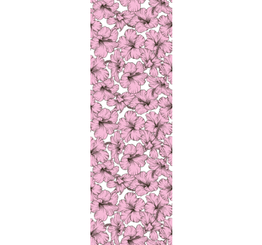 Rullgardin barn rosa hibiskusblommor mönster - Tenstickers