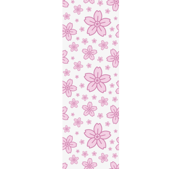 Rullgardin barn rosa söta blommor på vit bakgrund - Tenstickers