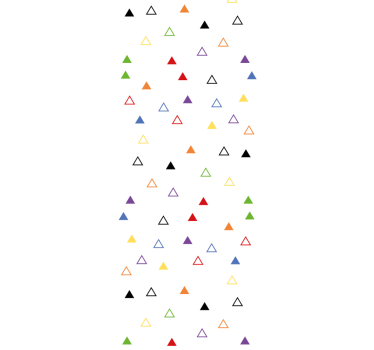 Rullgardin barn färgglada hål och trianglar - Tenstickers