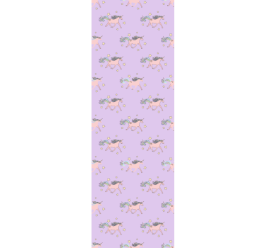 Rullgardin barn mönster av söta unicorns i pastell rosa - Tenstickers