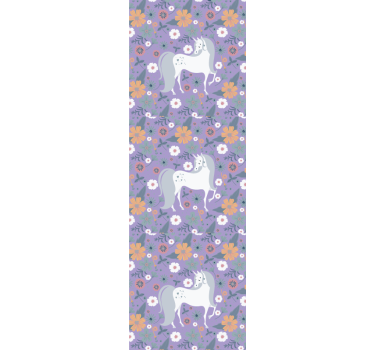 Rullgardin barn med mönster av konstnärliga unicorns - Tenstickers