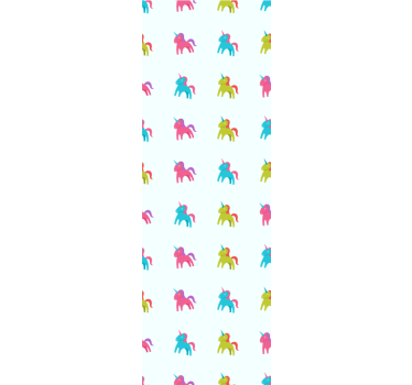 Rullgardin barn enhörningar på blå bakgrund - Tenstickers
