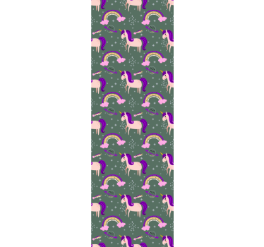 Rullgardin barn rosa och gröna enhörningar - Tenstickers