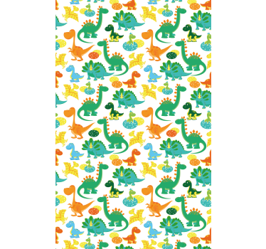 Rullgardin barn färgglada dinosaurier mönster - Tenstickers
