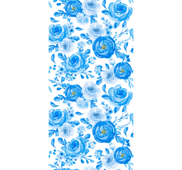 Rullgardin barn nordisk stil blå klockor blommor - Tenstickers