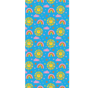 Rrullgardin barn blå regnbågar - Tenstickers