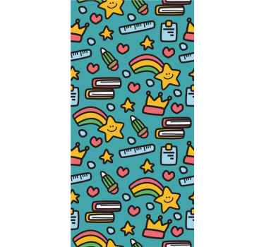 Rullgardin barn kawaii mönster - Tenstickers