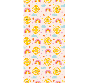 Rrullgardin barn rosa regnbågmönster - Tenstickers