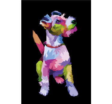 Rullgardin vardagsrum geometriska djur foxterrier - Tenstickers