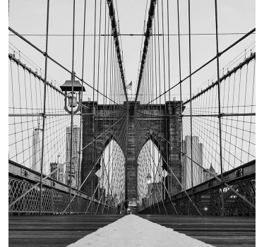 Rullgardin vardagsrum svartvit brooklyn bridge - Tenstickers