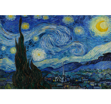 Rullgardin vardagsrum van goghs stjärnklara natt - Tenstickers