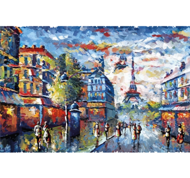 Rullgardin vardagsrum arte paris bohemisk akvarell - Tenstickers