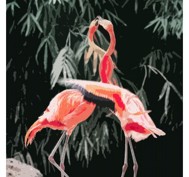 Rullgardin vardagsrum vackra flamingoskjutningar - Tenstickers