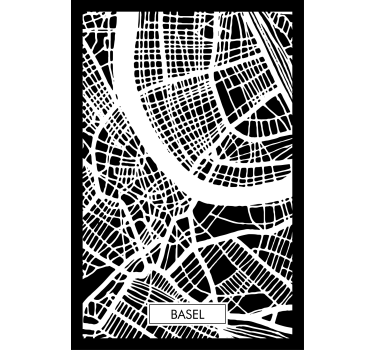 Rullgardin vardagsrum topografisk karta basel - Tenstickers