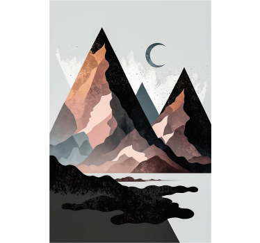 Rullgardin vardagsrum nordiska geometriska berg - Tenstickers