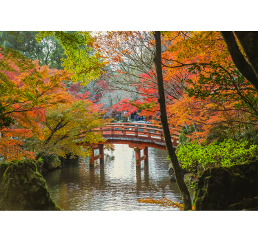 Rullgardin vardagsrum japansk trädgård - Tenstickers