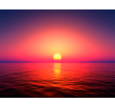 Rullgardin vardagsrum fototapet solnedgång över havet - Tenstickers