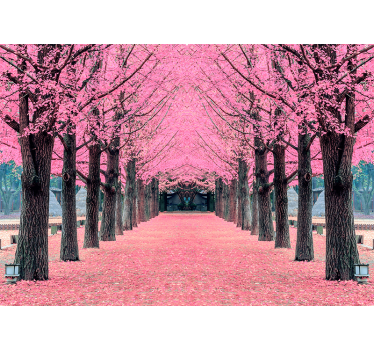 Rullgardin vardagsrum rosa träd nami island - Tenstickers