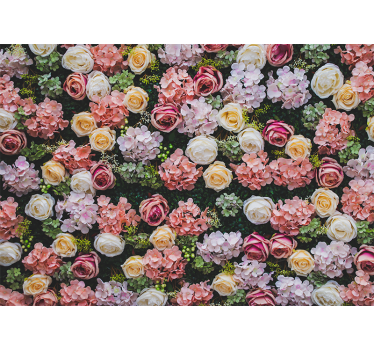 Rullgardin vardagsrum blommor vintage stil - Tenstickers