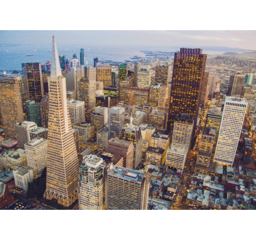 Rullgardin vardagsrum san franciscos skyskrapor - Tenstickers