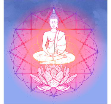 Rullgardin vardagsrum mandala buddha mediterande - Tenstickers