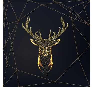 Rullgardin vardagsrum geometrisk älg med guld - Tenstickers