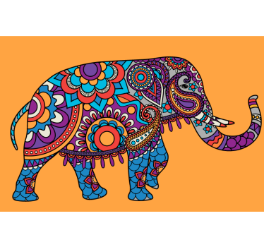Rullgardin vardagsrum elefanters mandala multicolor - Tenstickers