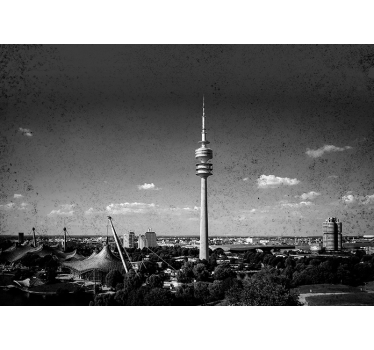Rullgardin vardagsrum münchen olympiapark skyline - Tenstickers