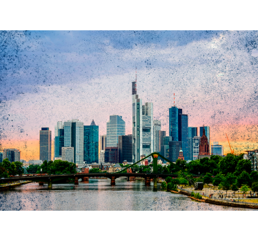 Rullgardin vardagsrum frankfurt skyline - Tenstickers