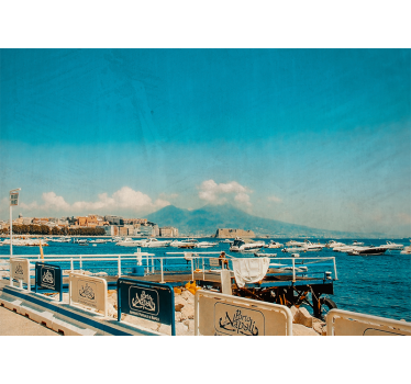 Rullgardin vardagsrum vesuvius vid havet napoli - Tenstickers