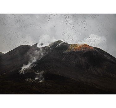 Rullgardin vardagsrum dimmig etna utsikt - Tenstickers