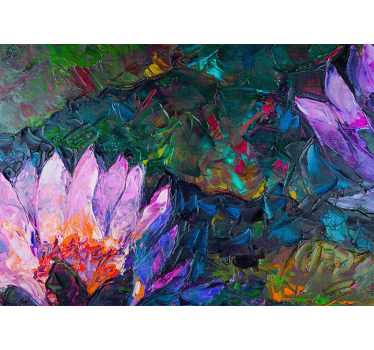 Rullgardin vardagsrum oljemålning lotus - Tenstickers