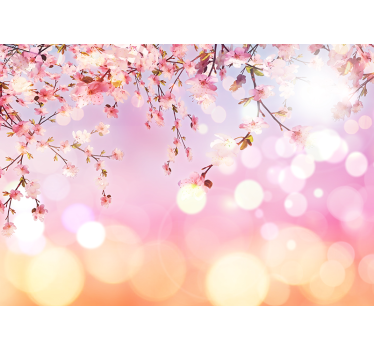 Rullgardin vardagsrum körsbärsblomma 3d - Tenstickers