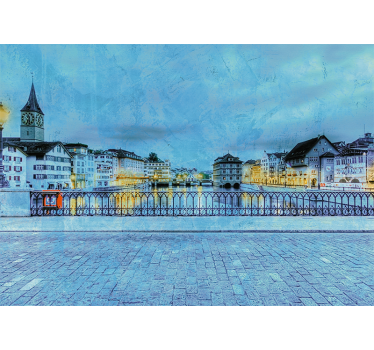 Rullgardin vardagsrum kall natt på en bro i zürich - Tenstickers