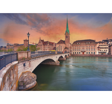 Rullgardin vardagsrum bro över sjön i zürich - Tenstickers