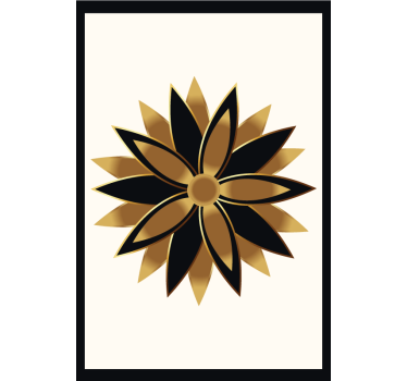 Rullgardin vardagsrum gyldna blommor - Tenstickers