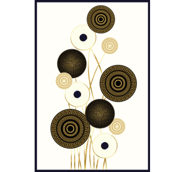 Rullgardin vardagsrum cirkel glamour dekoration - Tenstickers