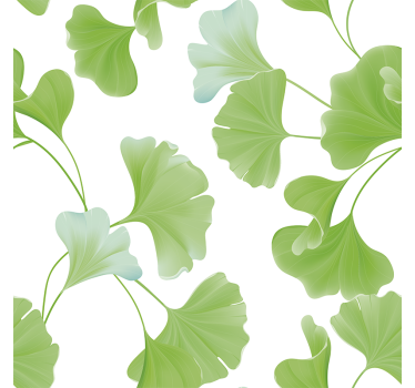 Rullgardin vardagsrum gröna ginkgoblad - Tenstickers