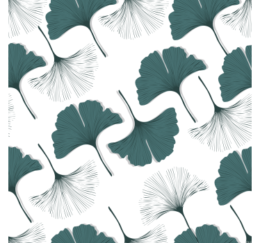Rullgardin vardagsrum ginkgo blad sömlöst mönster - Tenstickers